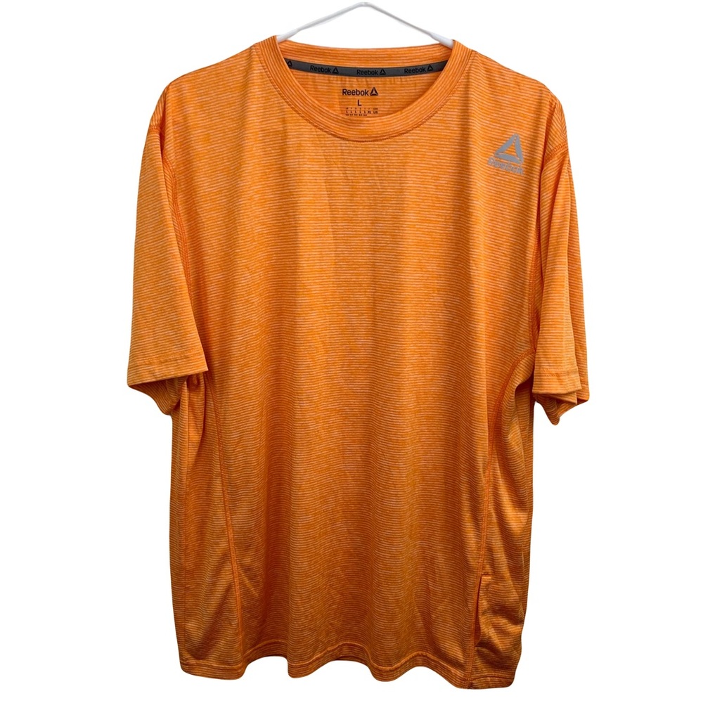 Reebok Mens Orange Short Sleeve Speedwick Shirt Size Large